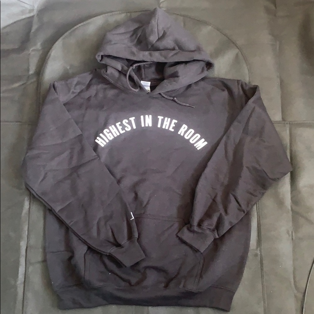 HIGHEST IN THE ROOM BLACK HOODIE JACKET MEDIUM